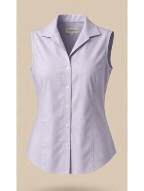 BROOKS BROTHERS 346 Womens Non-Iron Semi Fitted Sleeveless Blouse in Lavender-10